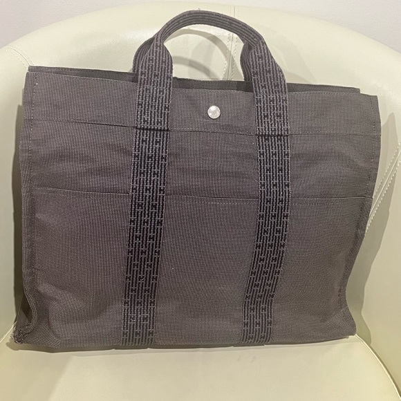 AUTHENTIC HERMES Canvas Fourre Tout Large Tote Bag - Picture 3 of 17